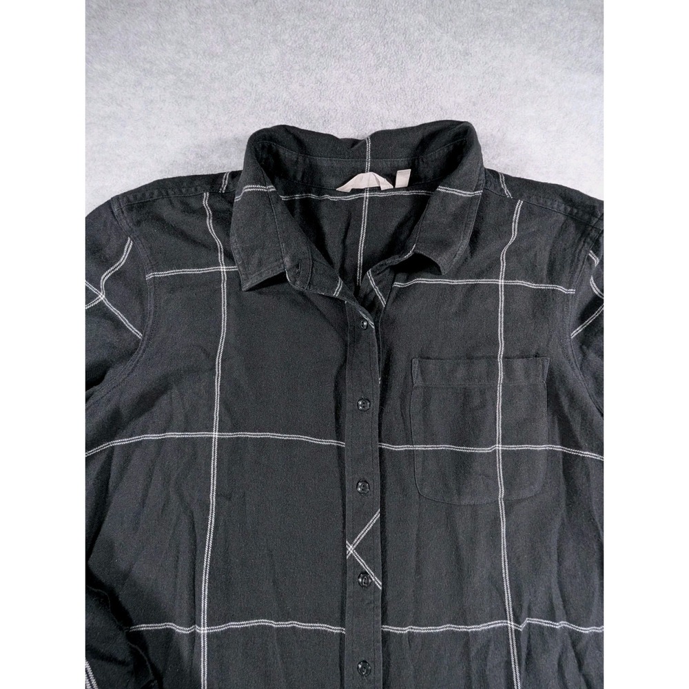 Athleta Trail to Town Dress Tunic Windowpane Womens XL Black/ Dove Flannel - Picture 4 of 12